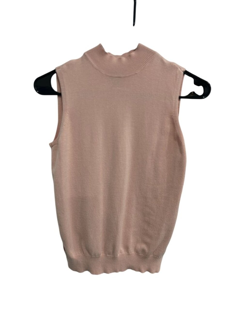 Worthington XS Light Pink Sleeveless Mock Neck Knit Top Neutral Aesthetic